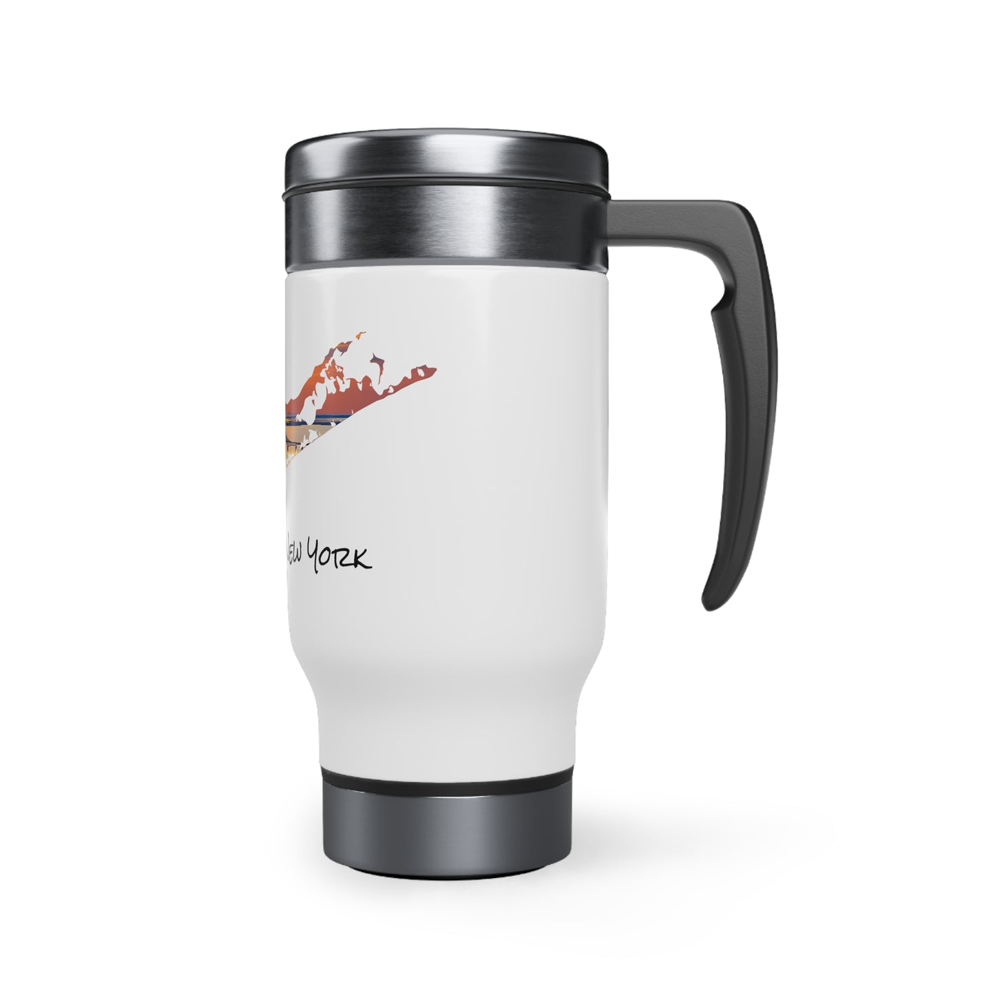 Travel Mug with Handle, 14oz - Great South Bay Bridge