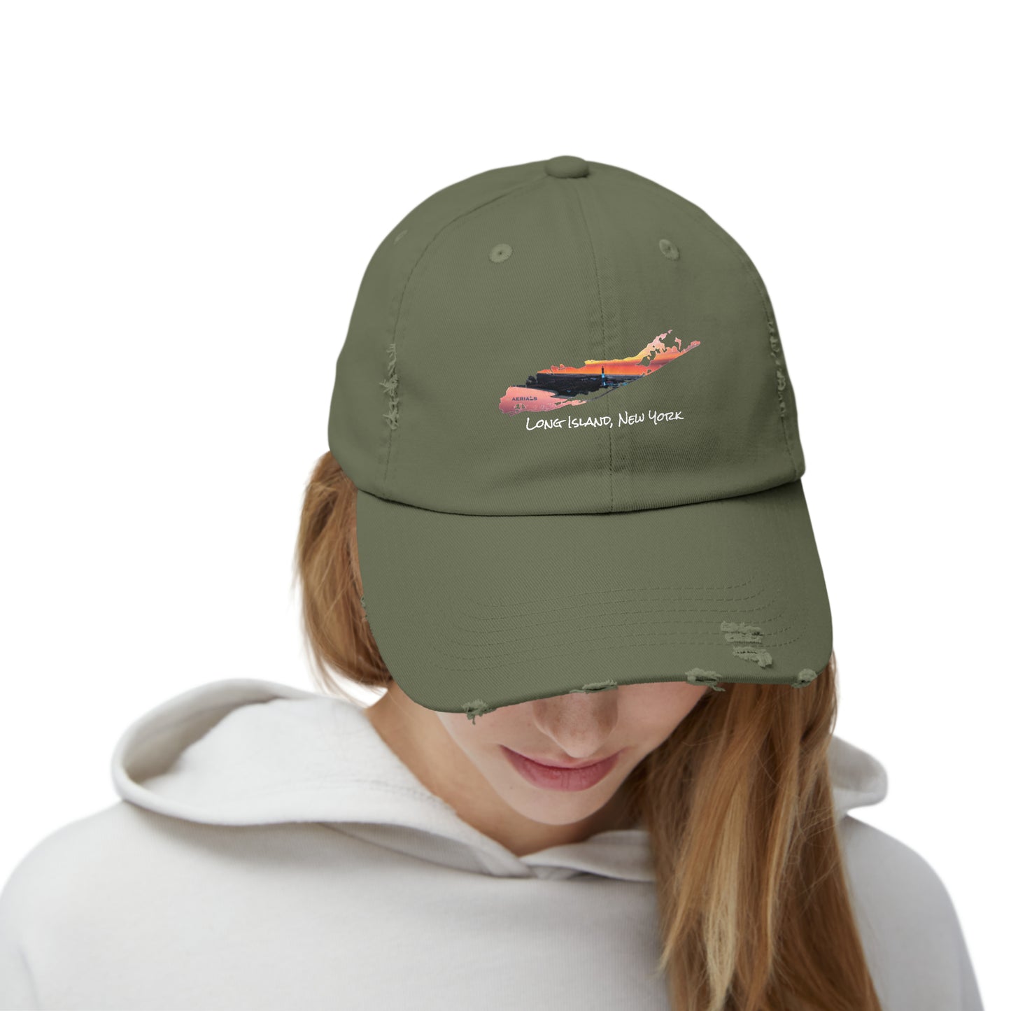 Unisex Distressed Cap - Fire Island Lighthouse