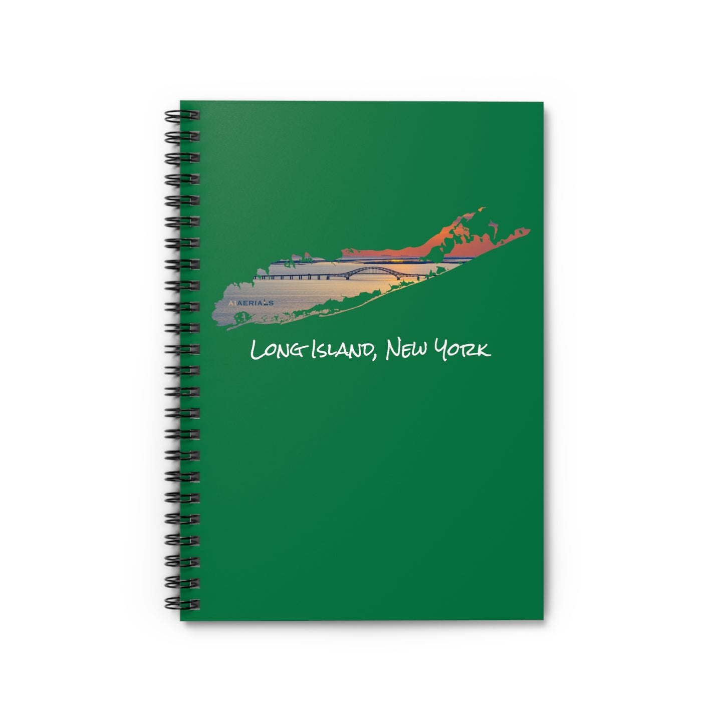 Spiral Notebook Green - Great South Bay Bridge