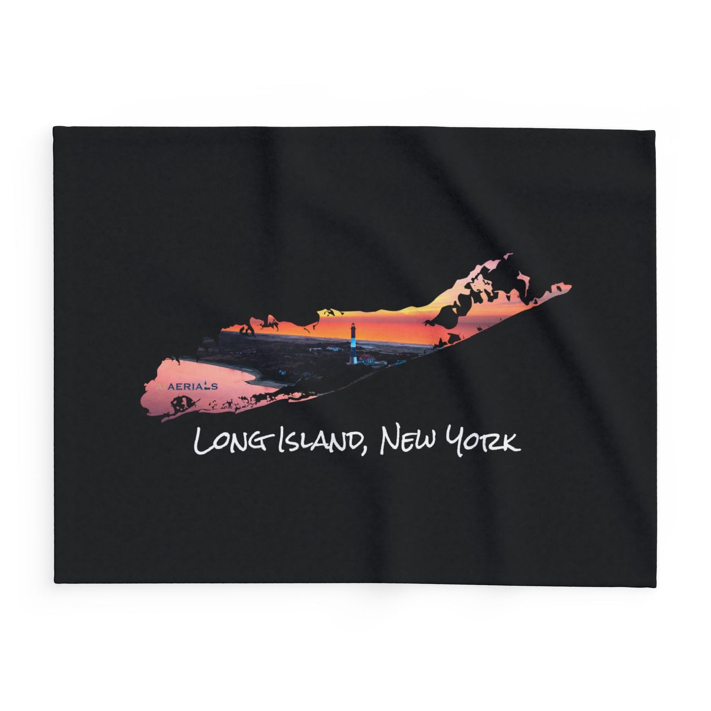 Arctic Fleece Blanket Black (3 Sizes) - Fire Island Lighthouse