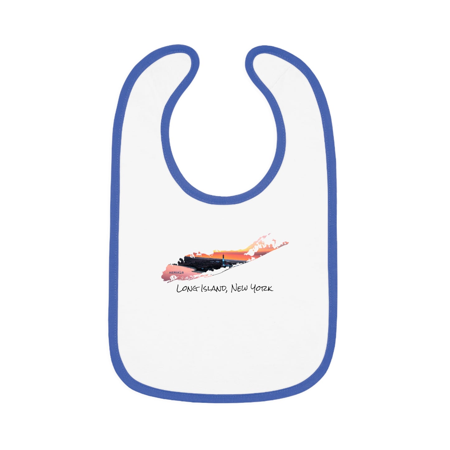 Baby Contrast Trim Jersey Bib - Fire Island Lighthouse