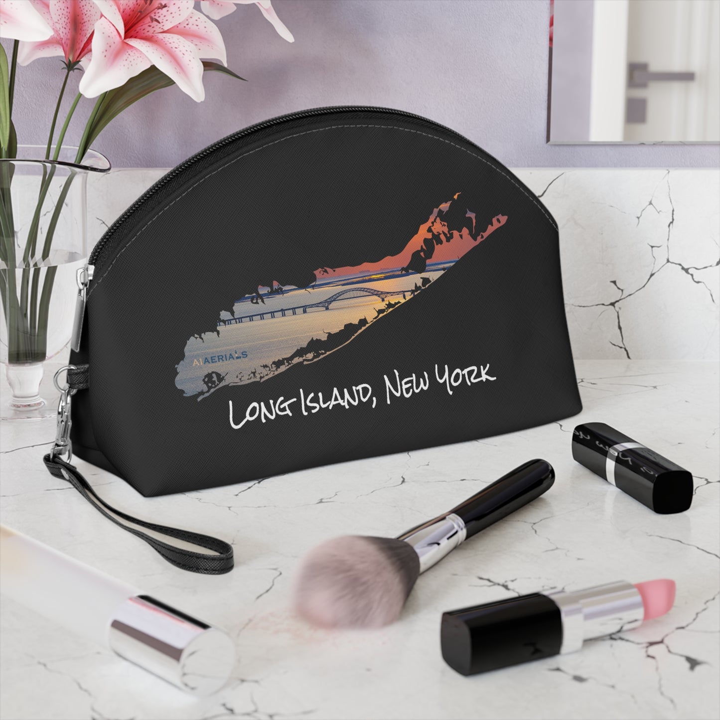 Makeup Bag Black - Great South Bay Bridge