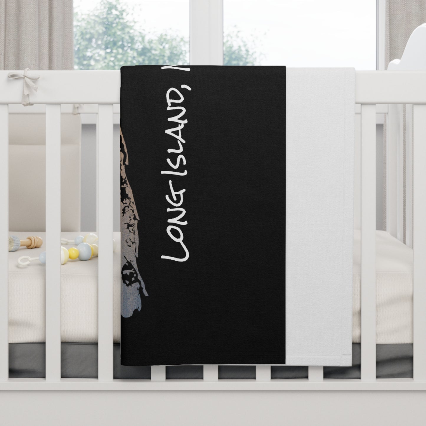 Soft Fleece Baby Blanket Black - Great South Bay Bridge