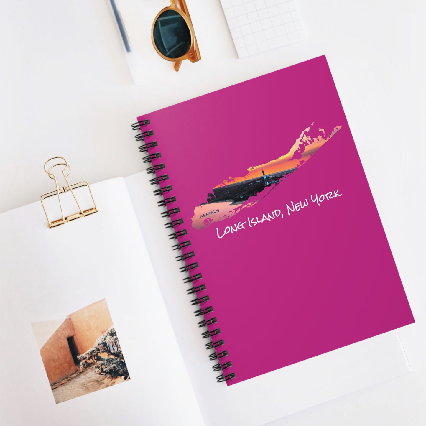 Spiral Notebook Pink - Fire Island Lighthouse