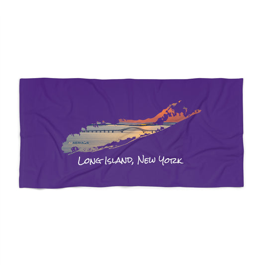 Beach Towel Purple - Great South Bay Bridge