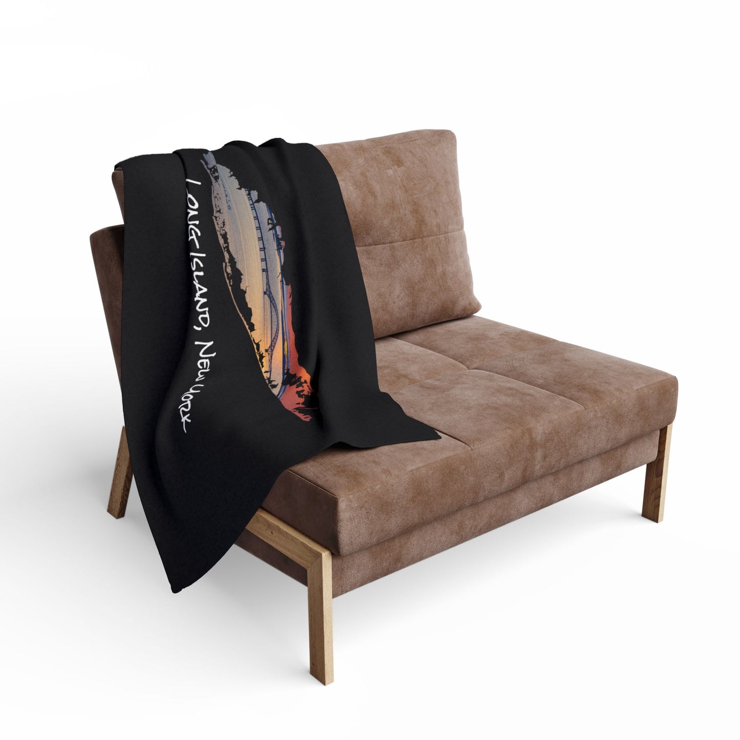 Arctic Fleece Blanket Black (3 Sizes) - Great South Bay Bridge