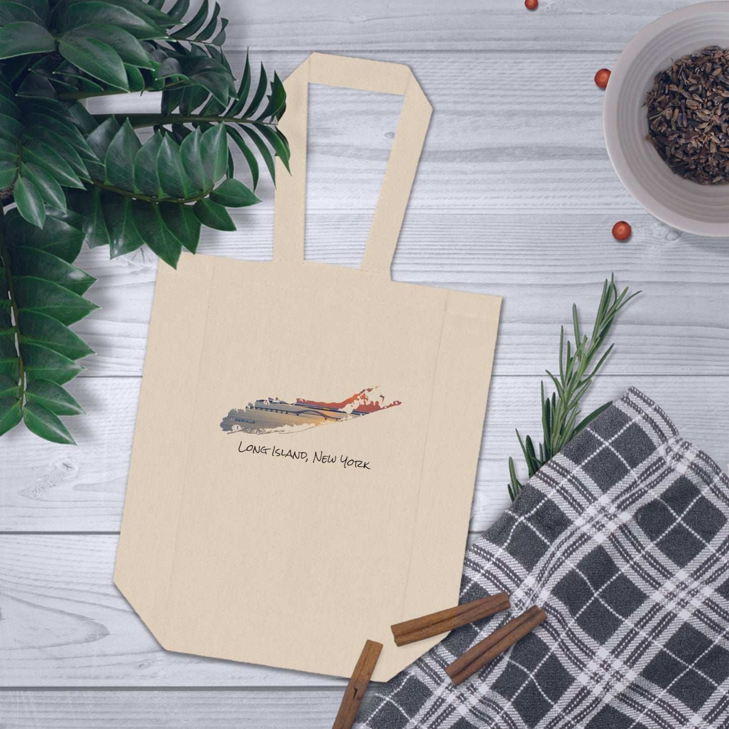 Double Wine Tote Bag - Great South Bay Bridge