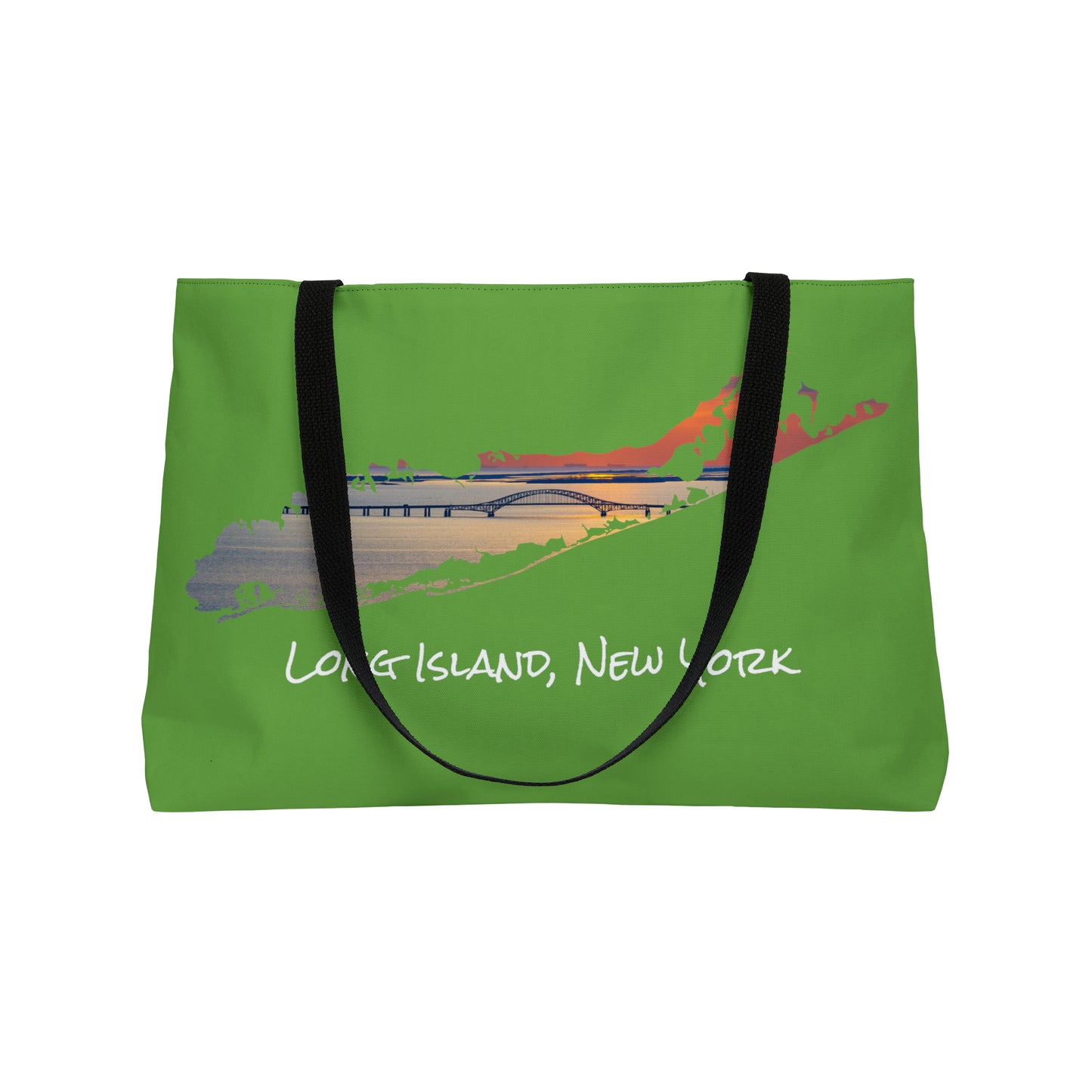 Weekender Tote Bag Green - Great South Bay Bridge