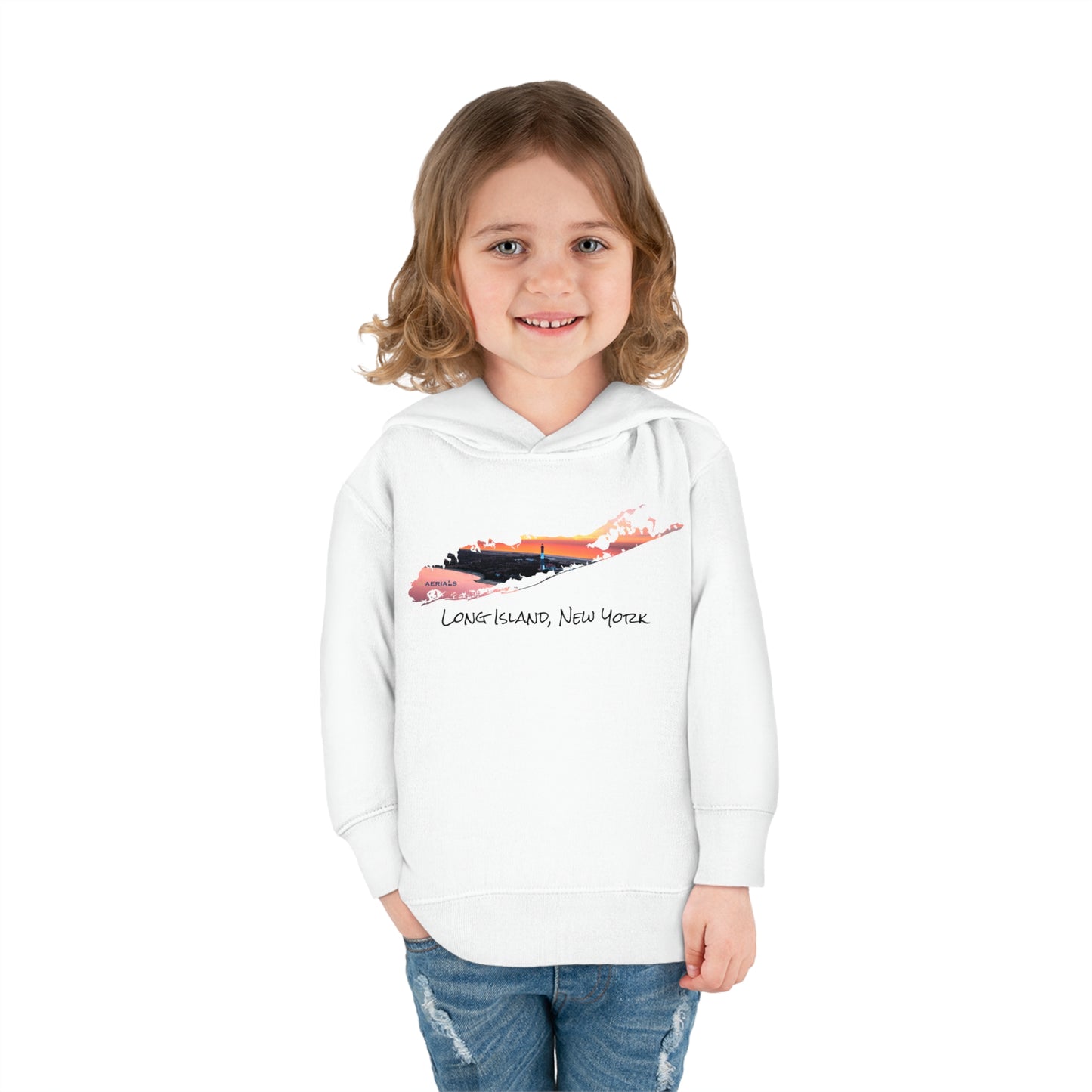 Toddler Pullover Fleece Hoodie - Fire Island Lighthouse