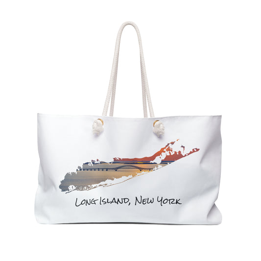 Weekender Rope Bag White - Great South Bay Bridge