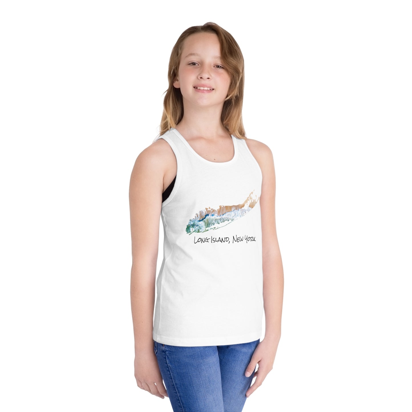 Kid's Jersey Tank Top - Sand & Sea