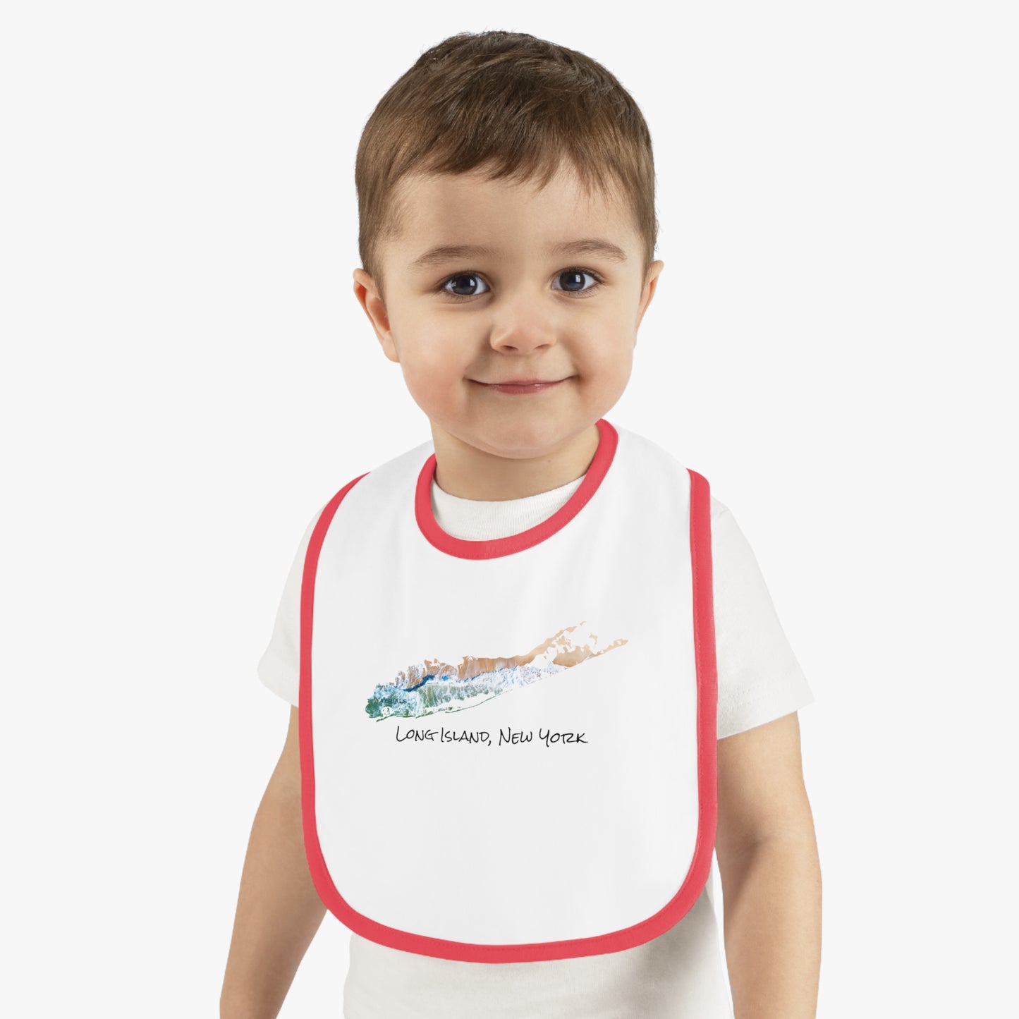 Baby Contrast Trim Jersey Bib - Sand & Sea