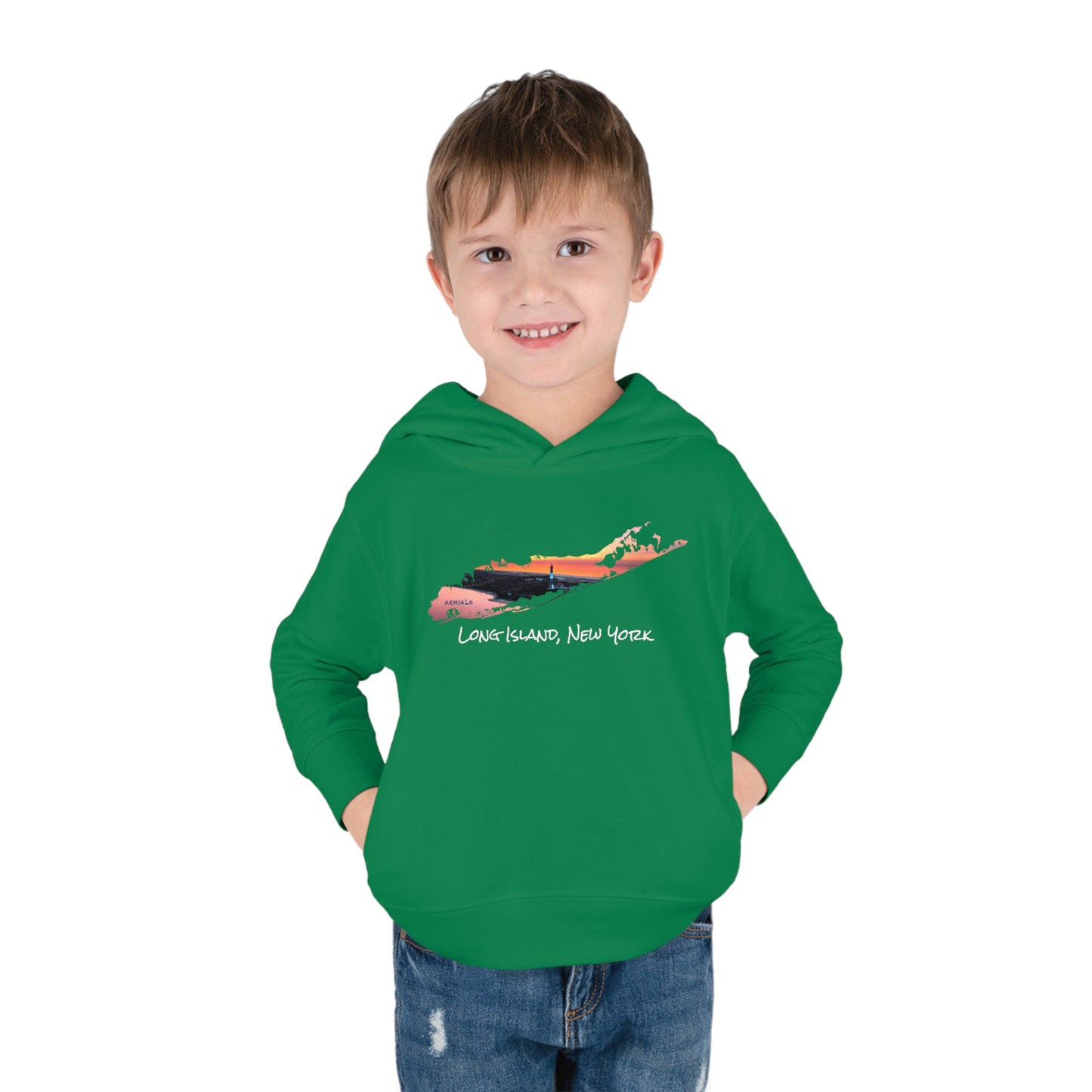 Toddler Pullover Fleece Hoodie - Fire Island Lighthouse