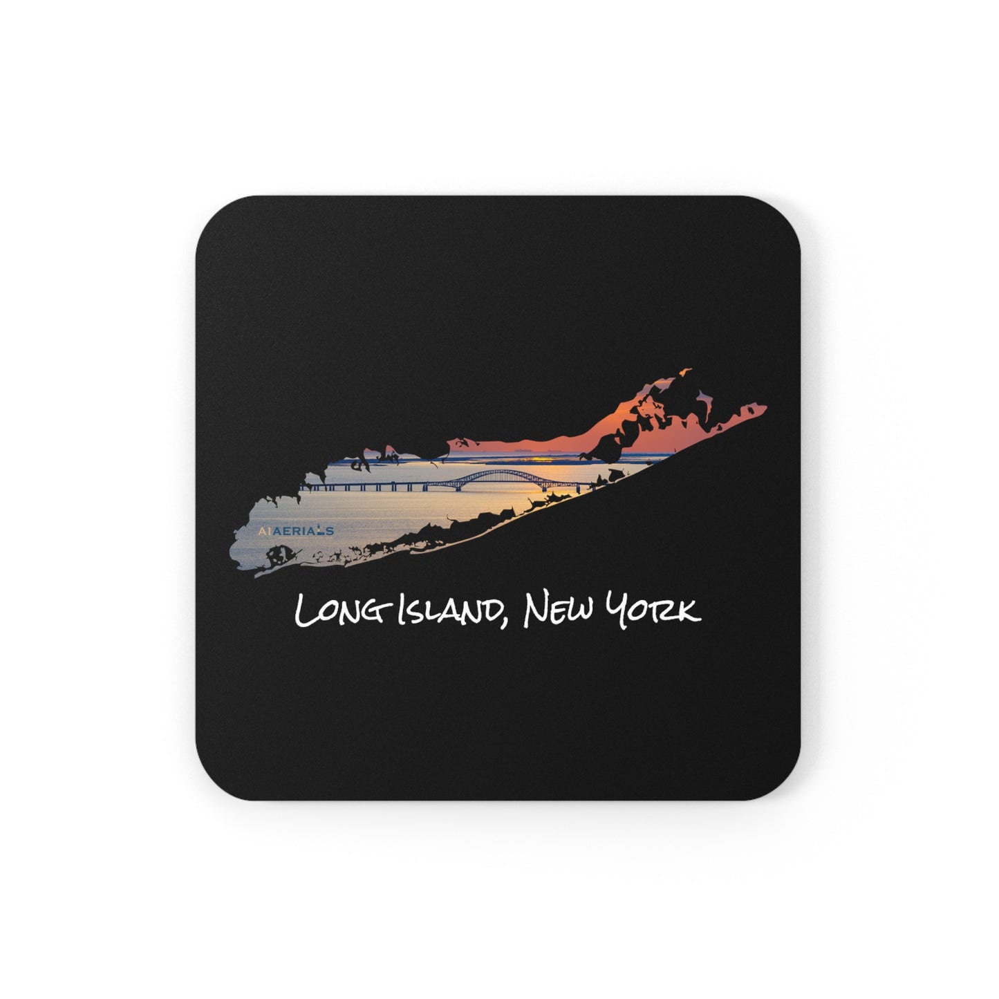 Corkwood Coaster Set Black - Great South Bay Bridge