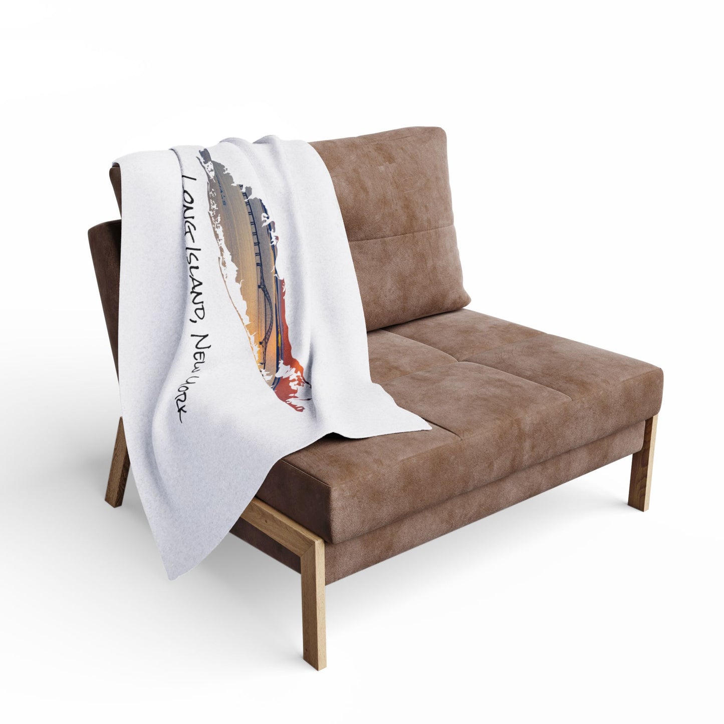 Arctic Fleece Blanket White (3 sizes) - Great South Bay Bridge