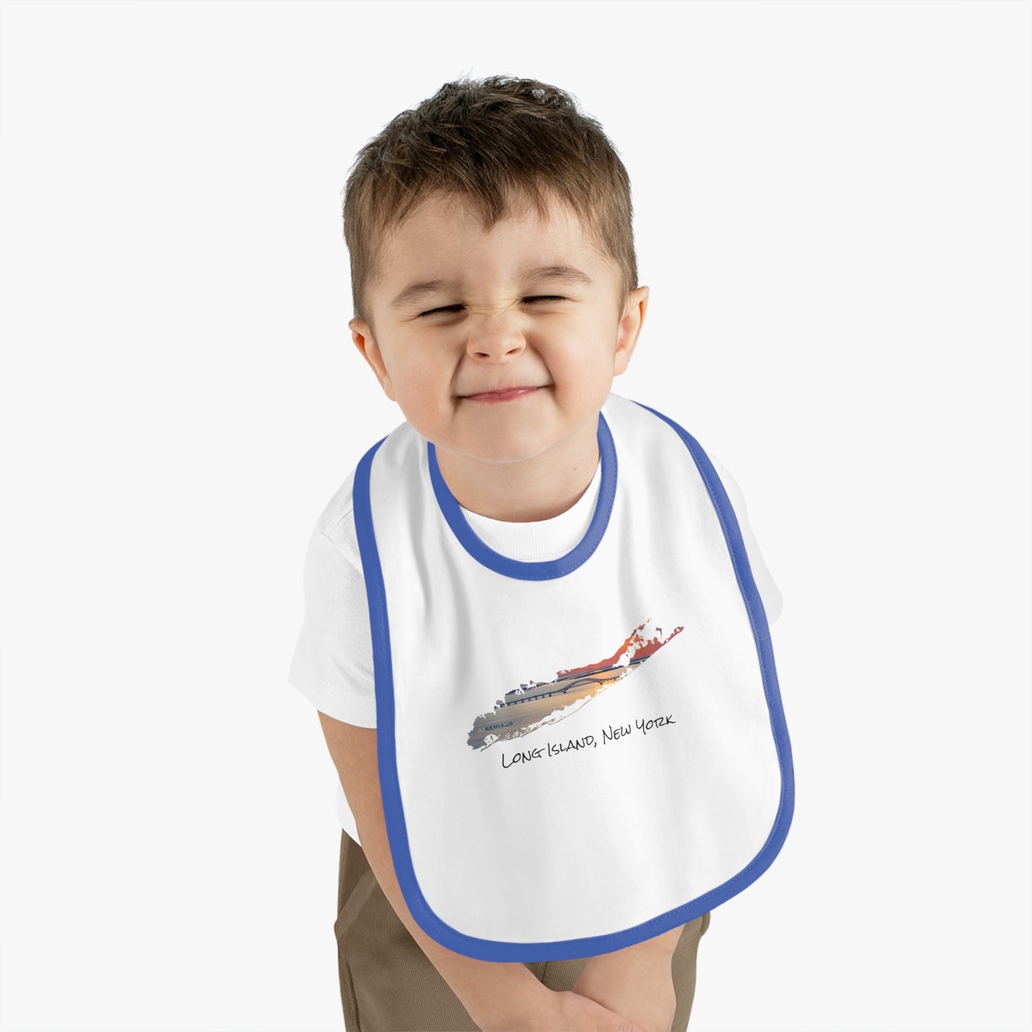 Baby Contrast Trim Jersey Bib - Great South Bay Bridge