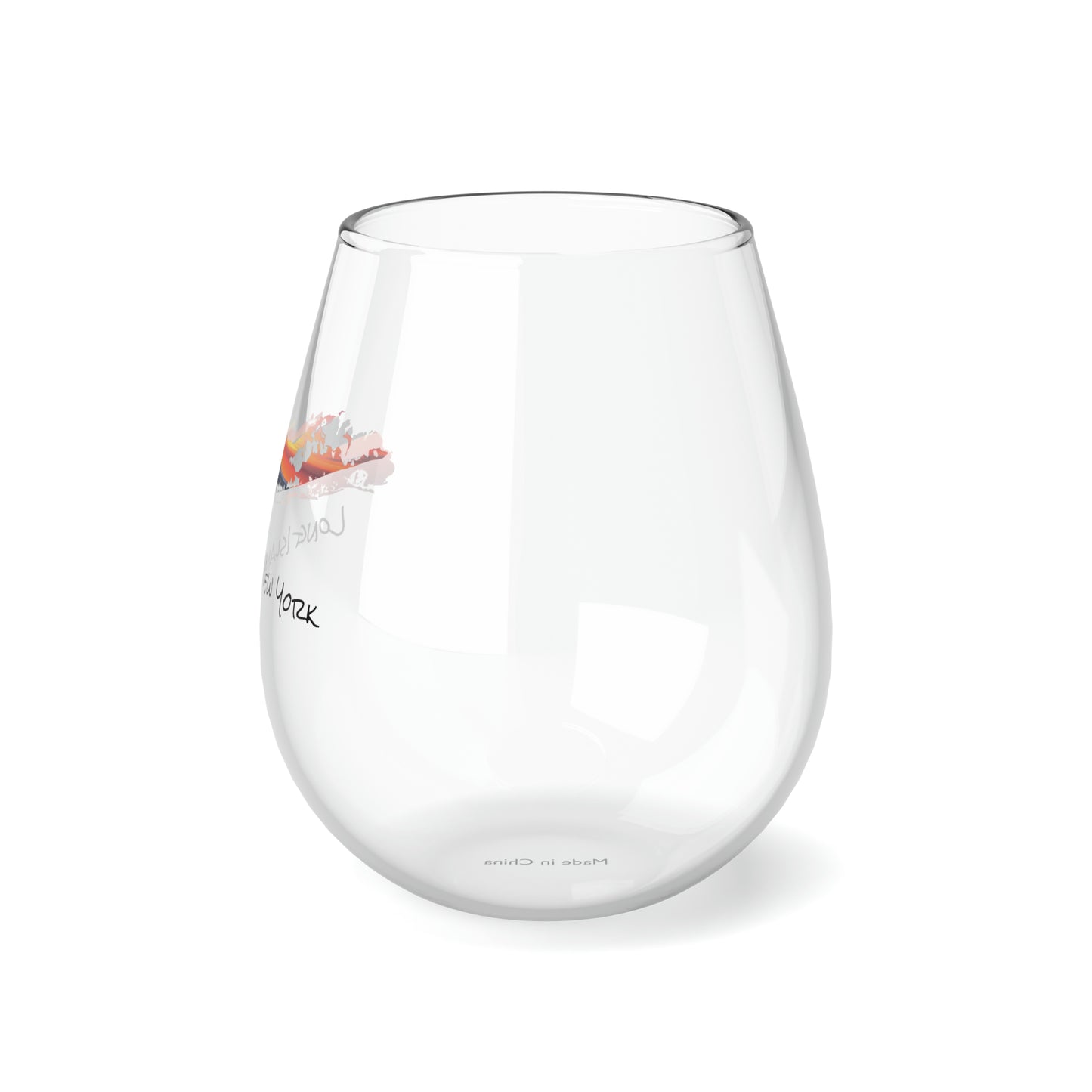 Stemless Wine Glass, 11.75oz - Fire Island Lighthouse