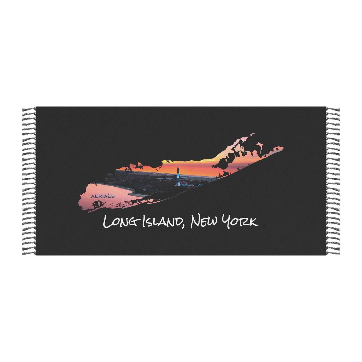 Boho Beach Cloth Black - Fire Island Lighthouse