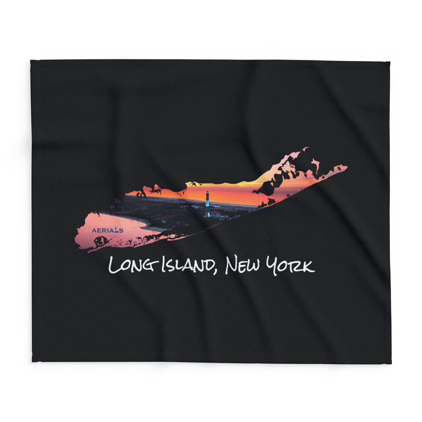 Arctic Fleece Blanket Black (3 Sizes) - Fire Island Lighthouse