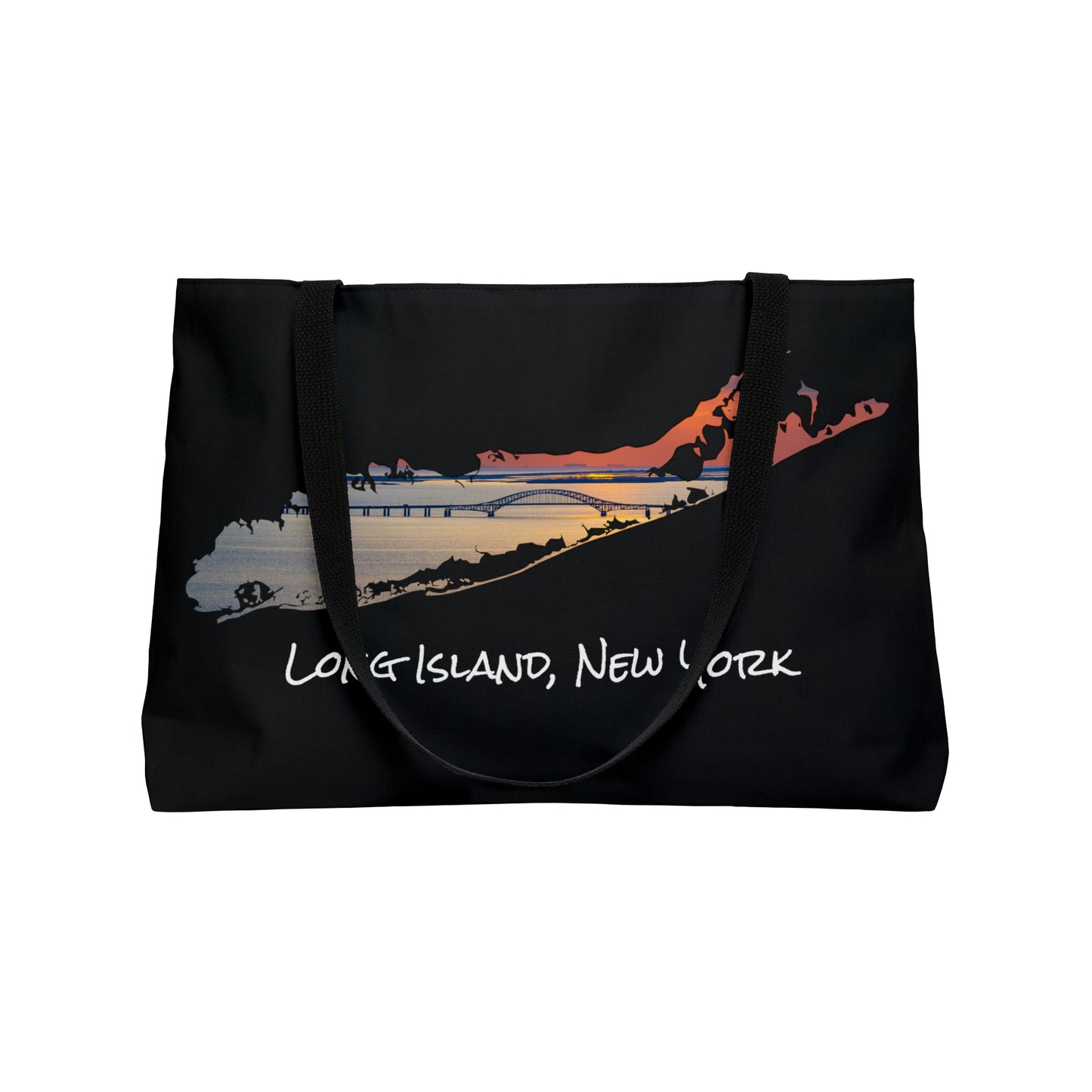 Weekender Tote Bag Black - Great South Bay Bridge