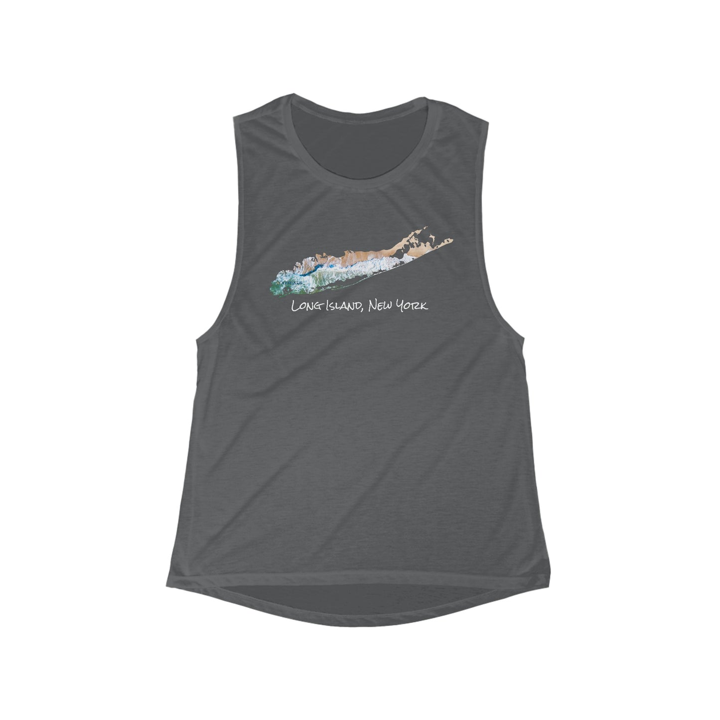 Women's Flowy Scoop Muscle Tank - Sand & Sea