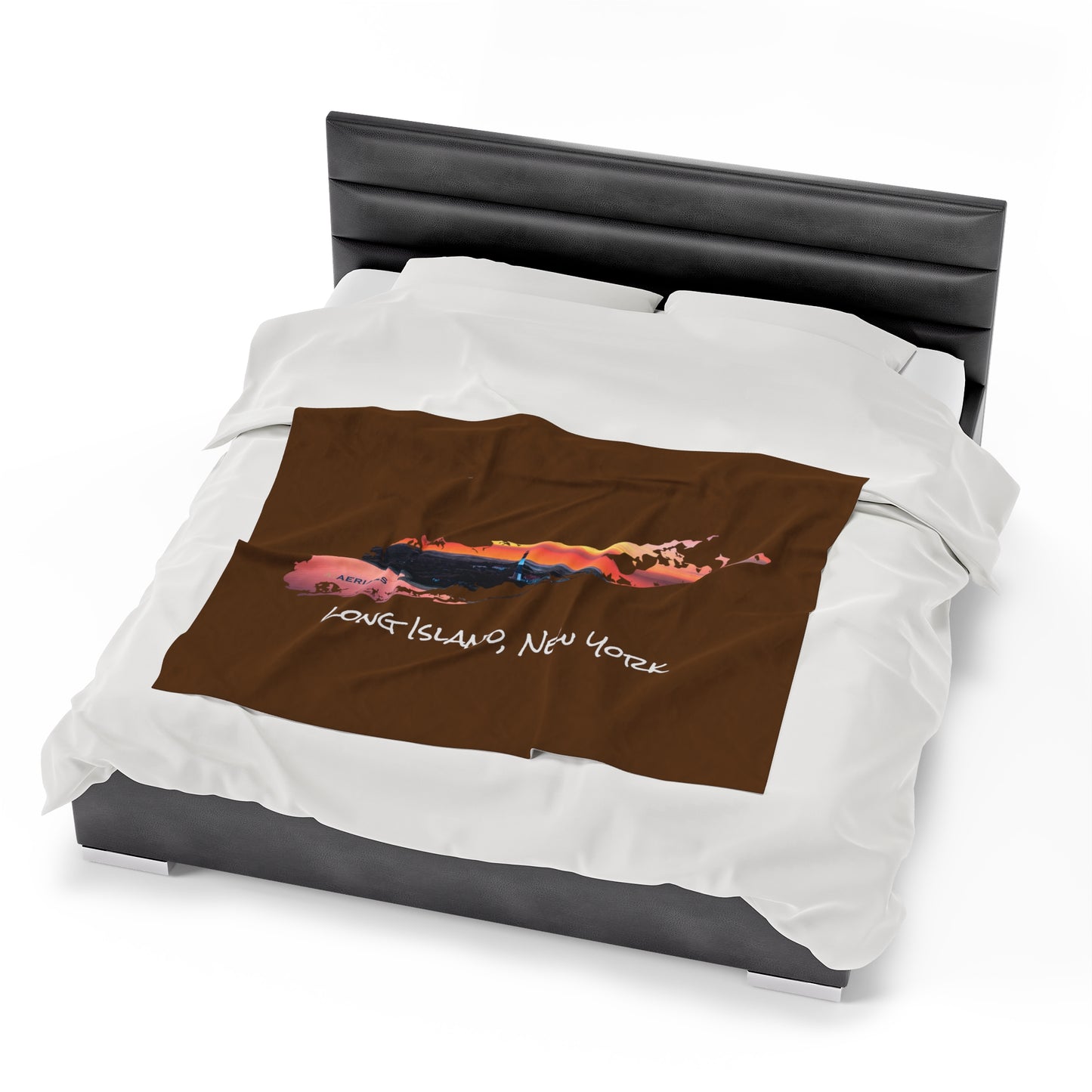 Velveteen Plush Blanket Brown (2 sizes) - Fire Island Lighthouse