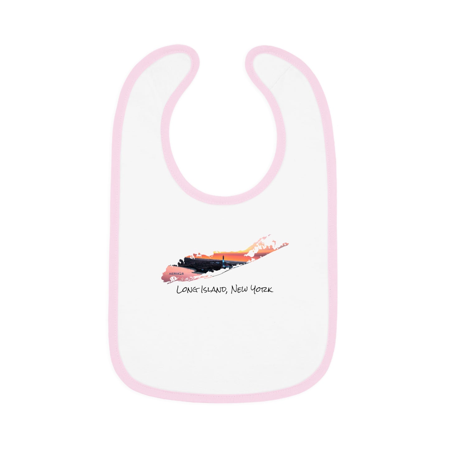 Baby Contrast Trim Jersey Bib - Fire Island Lighthouse