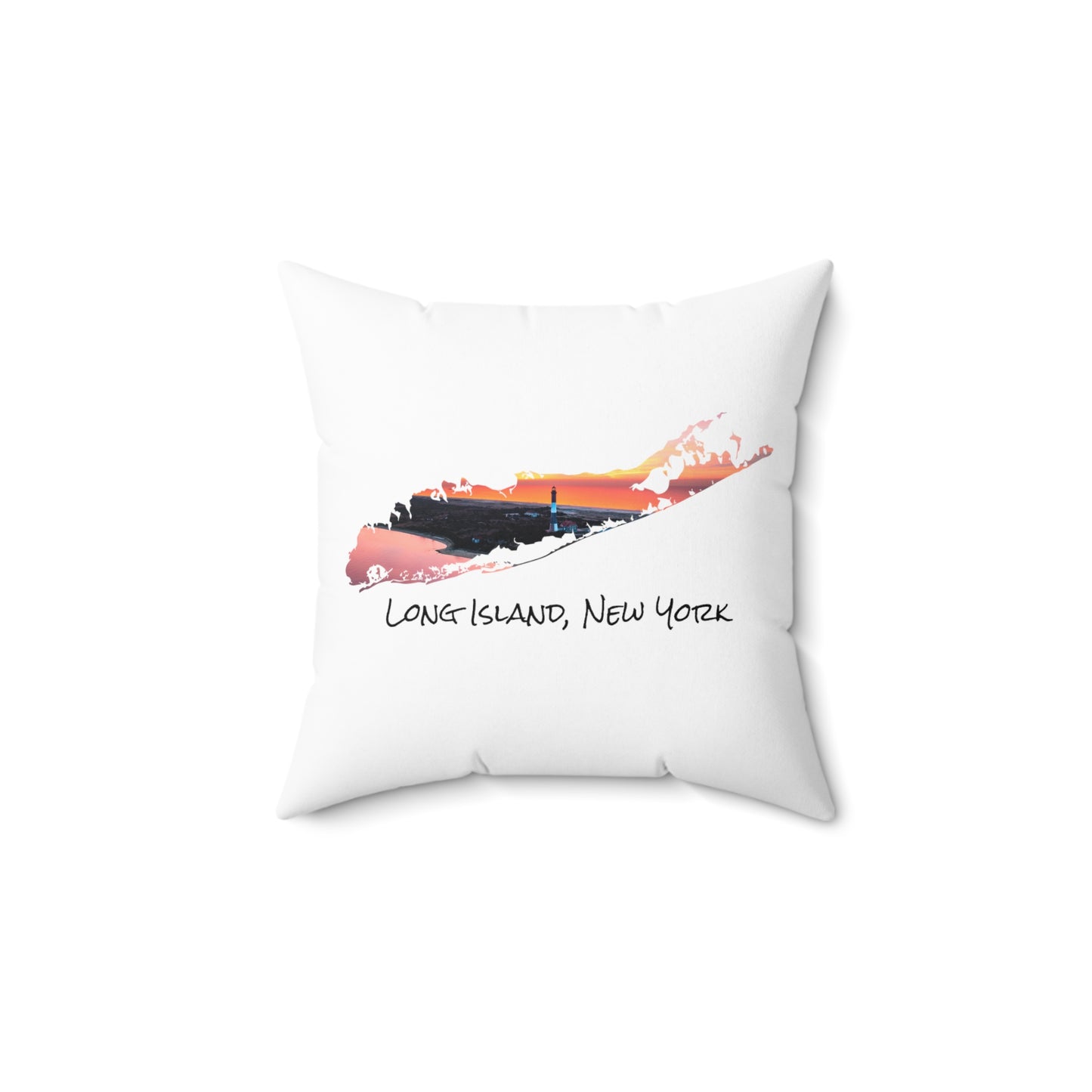 Square Pillow White - Fire Island Lightouse