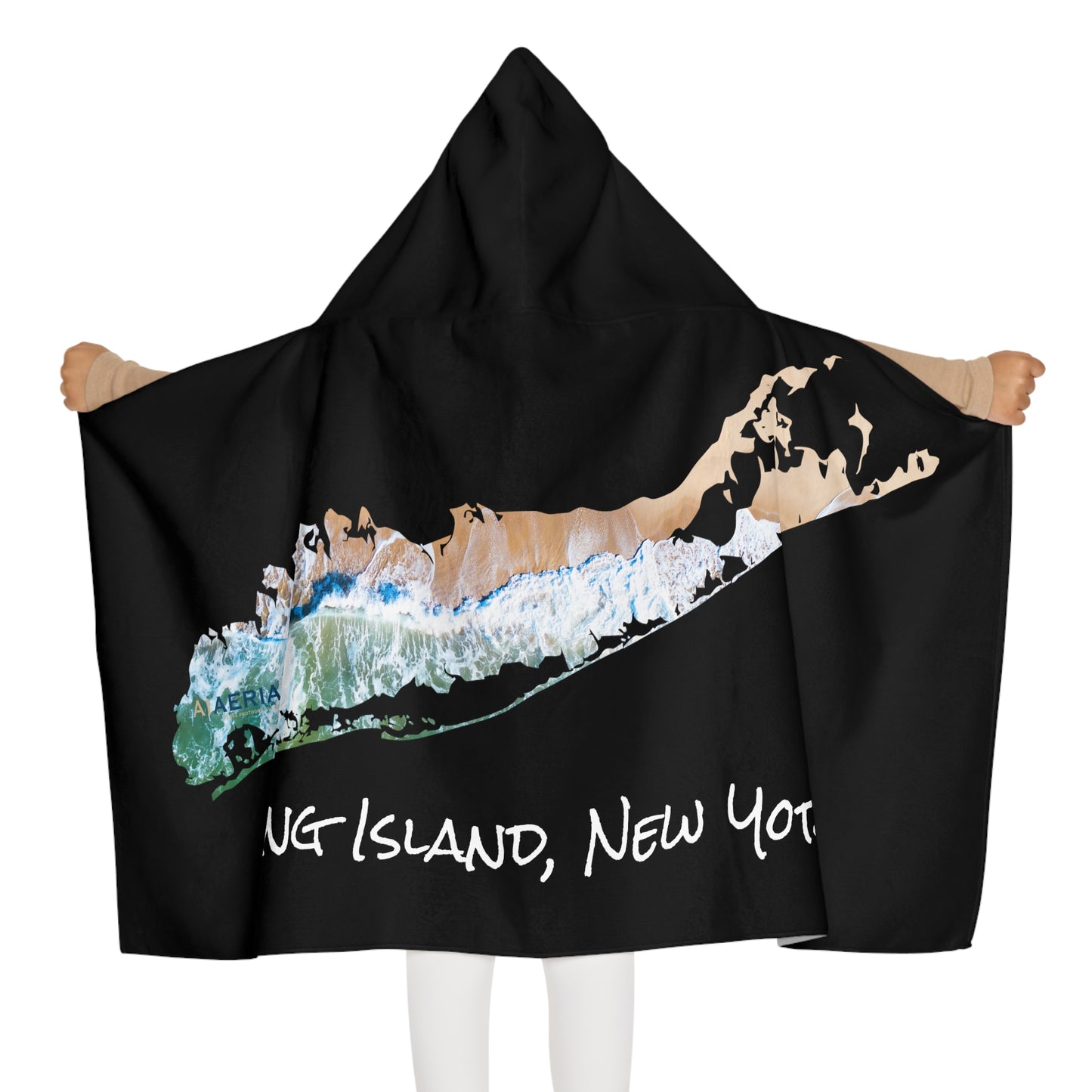 Youth Hooded Towel Black - Sand & Sea