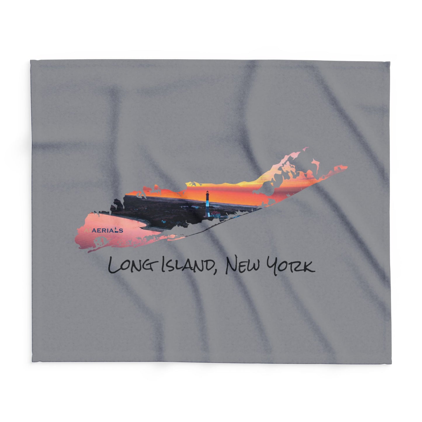 Arctic Fleece Blanket Grey (3 Sizes) - Fire Island Lighthouse