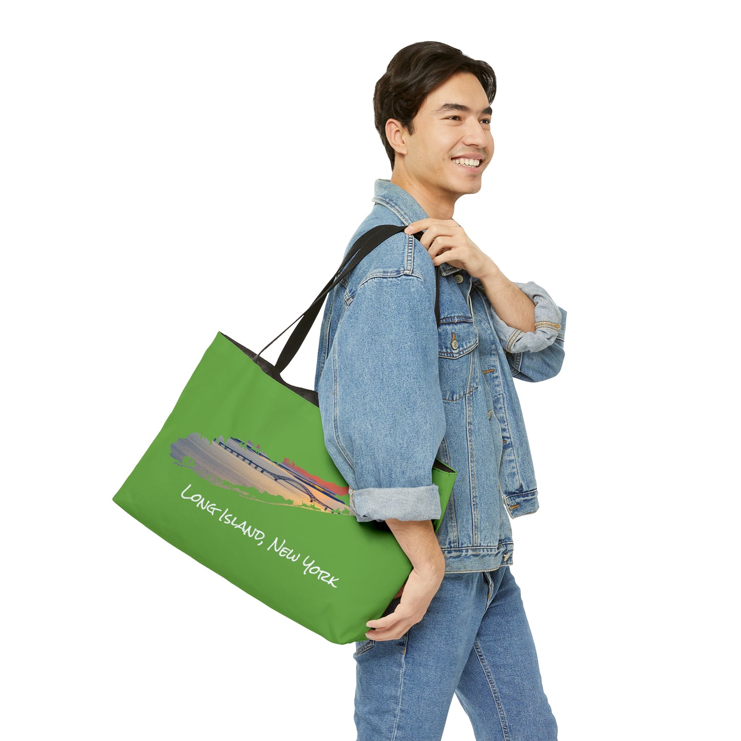 Weekender Tote Bag Green - Great South Bay Bridge