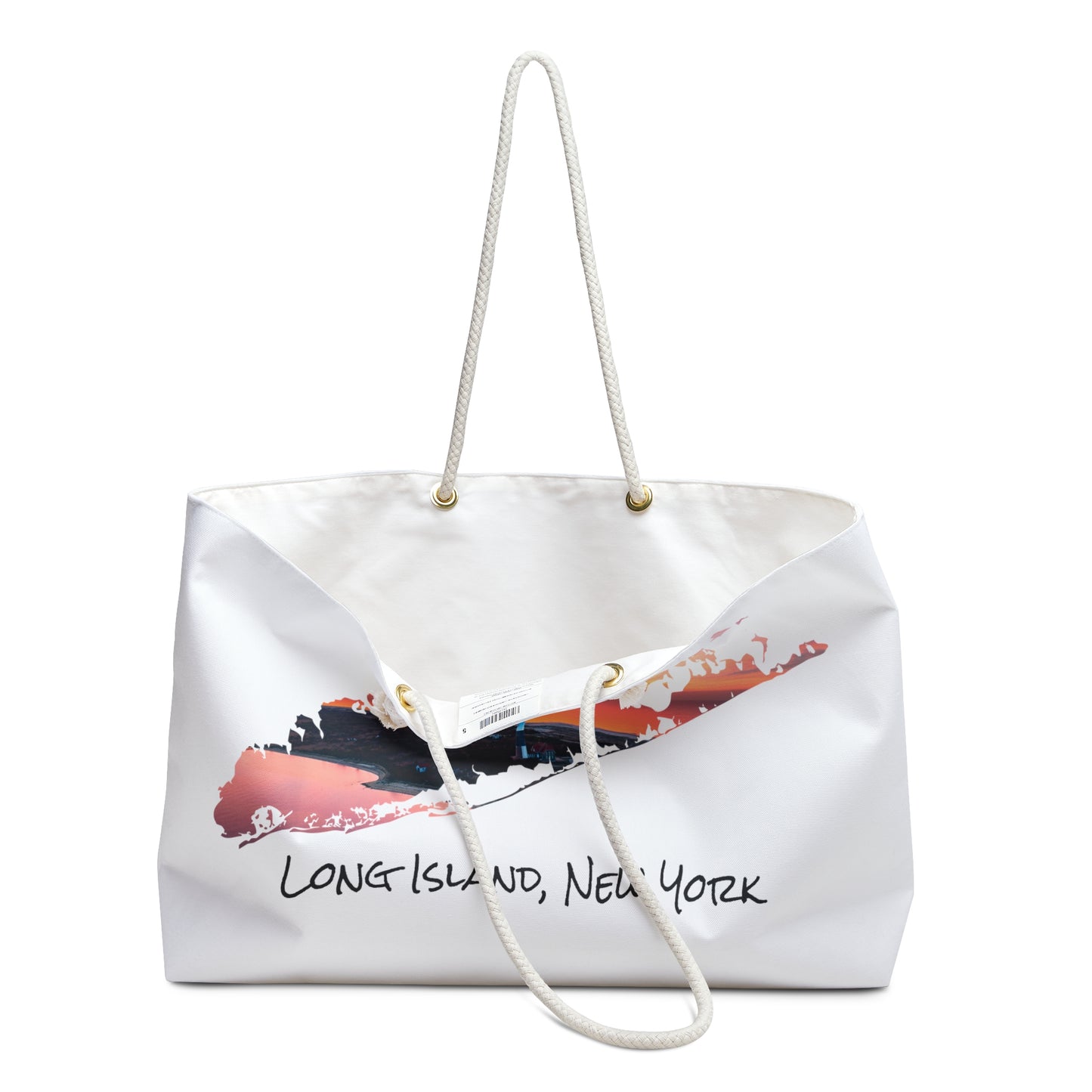 Weekender Rope Bag White - Fire Island Lighthouse