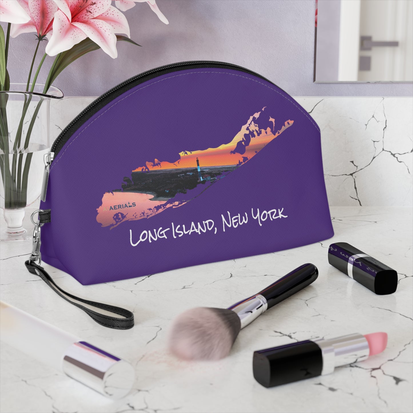 Makeup Bag Purple - Fire Island Lighthouse