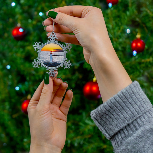 Pewter Snowflake Ornament - Patchogue Lighthouse