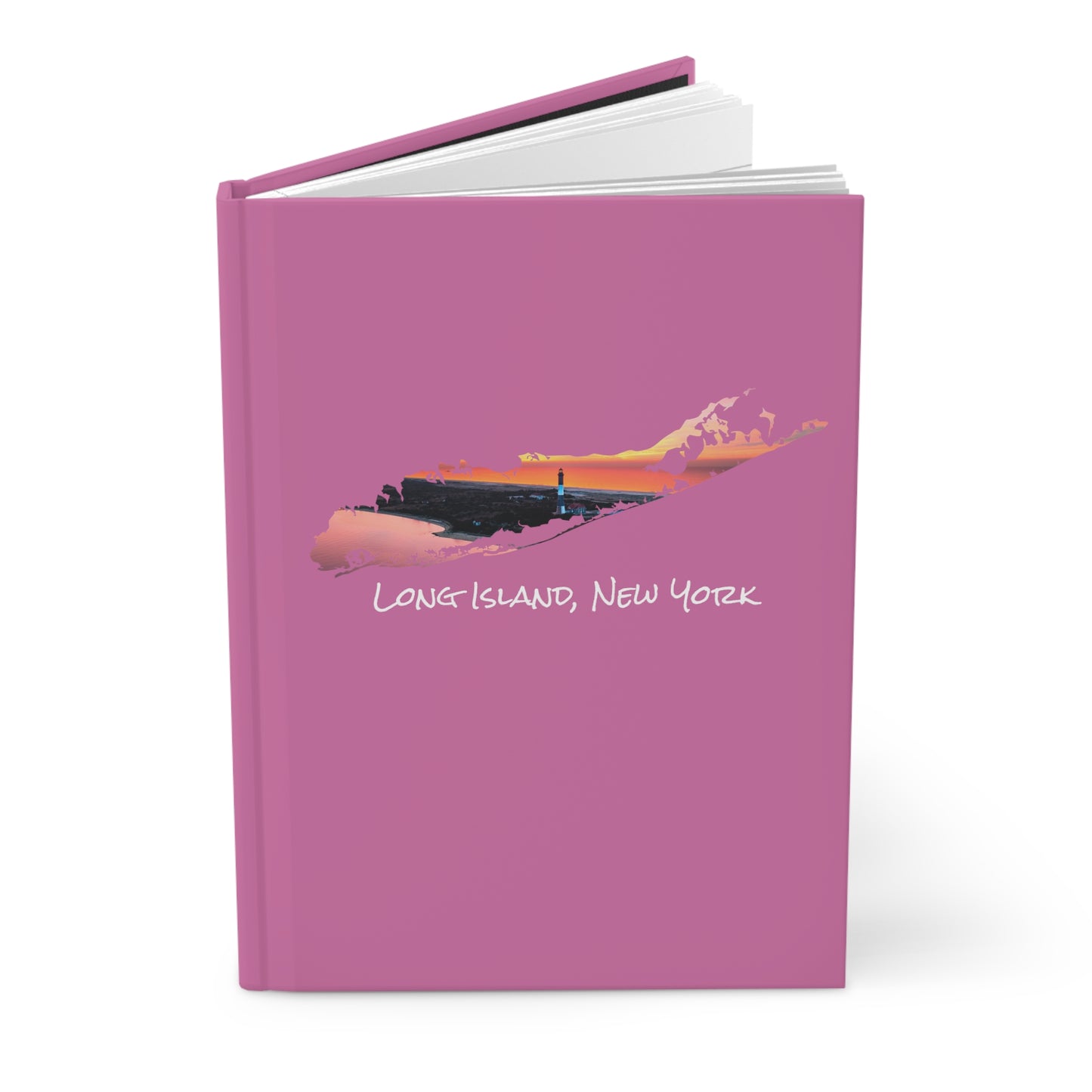 Hardcover Journal Matte Pink - Fire Island Lighthouse