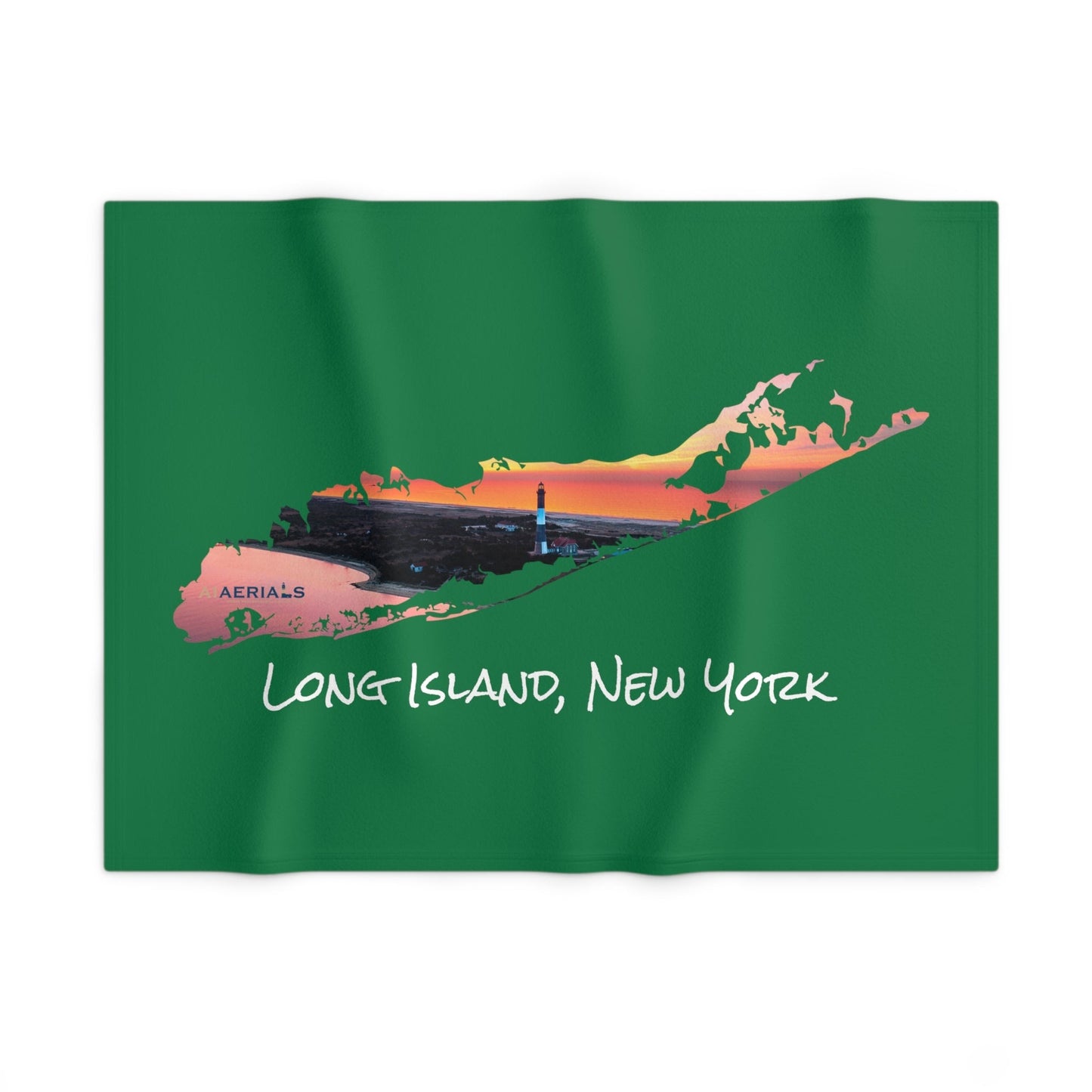 Soft Fleece Baby Blanket Green - Fire Island Lighthouse