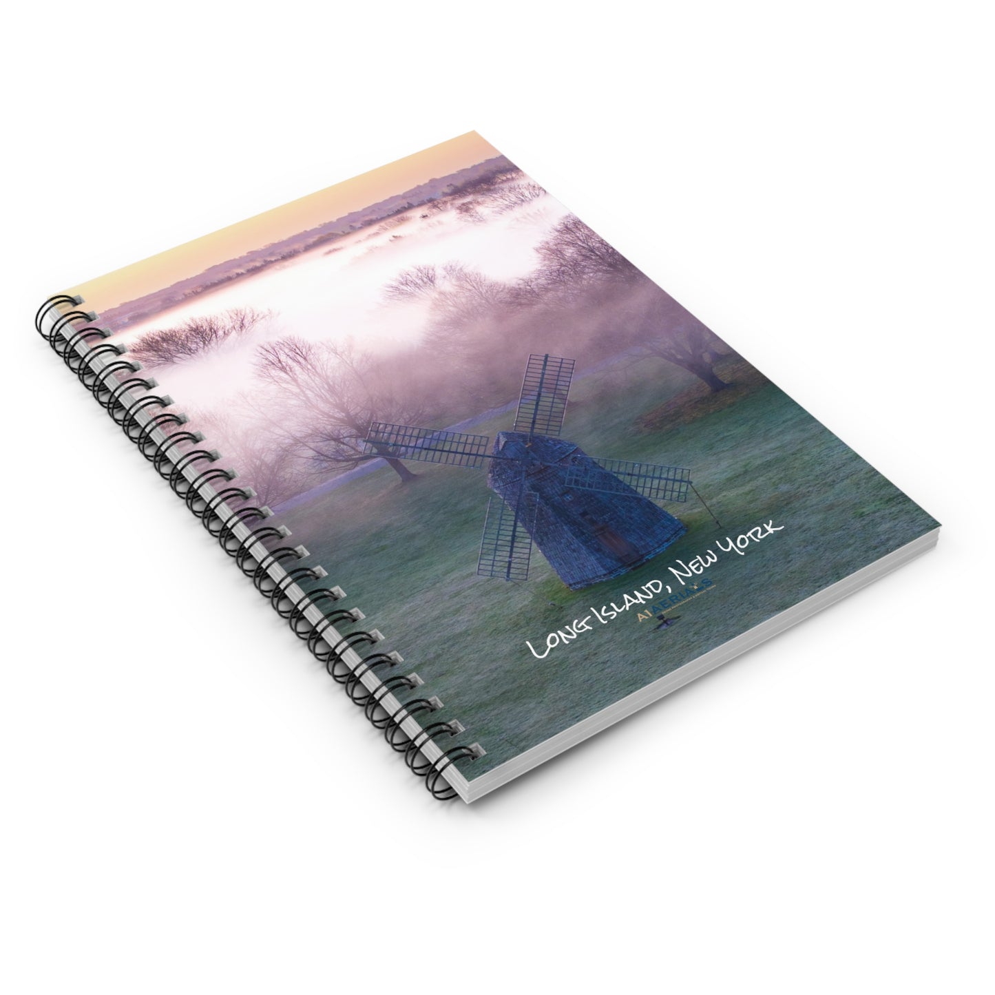 Spiral Notebook White - Hamptons Windmill