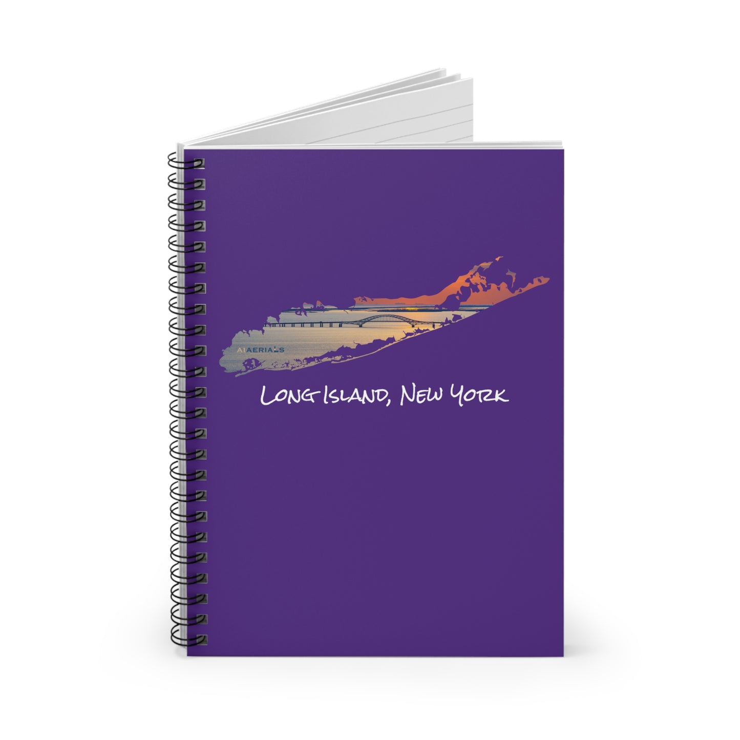 Spiral Notebook Purple - Great South Bay Bridge