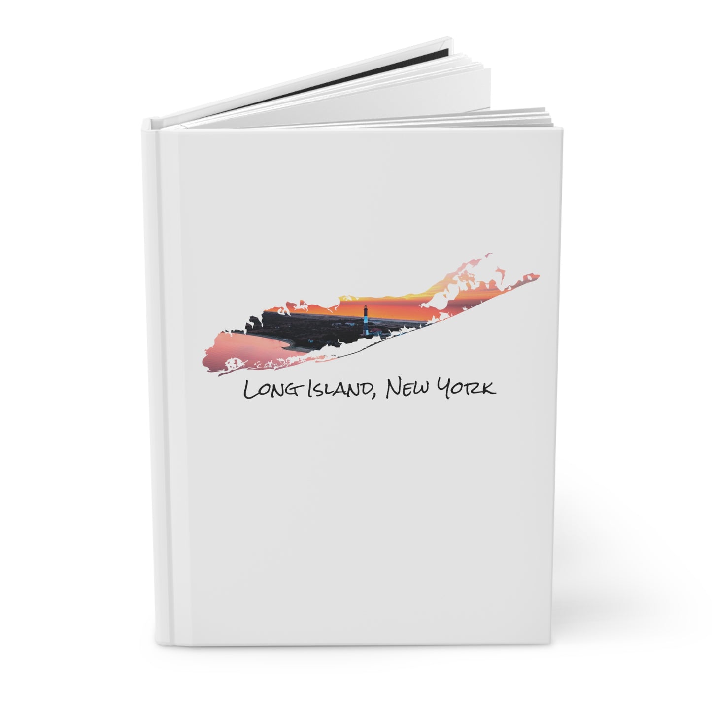 Hardcover Journal Matte White - Fire Island Lighthouse