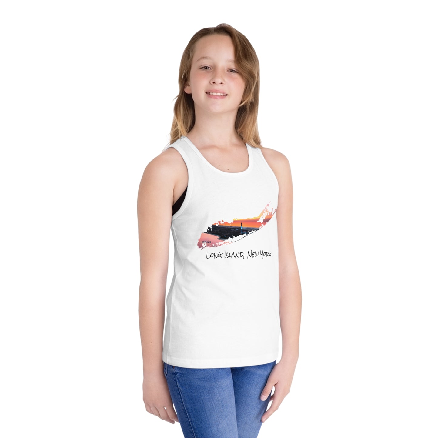 Kid's Jersey Tank Top - Fire Island Lighthouse