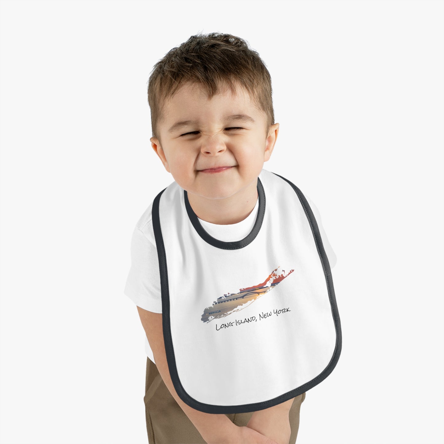 Baby Contrast Trim Jersey Bib - Great South Bay Bridge