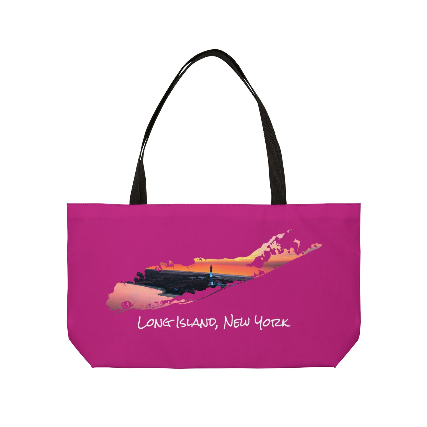 Weekender Tote Bag Pink - Fire Island Lighthouse