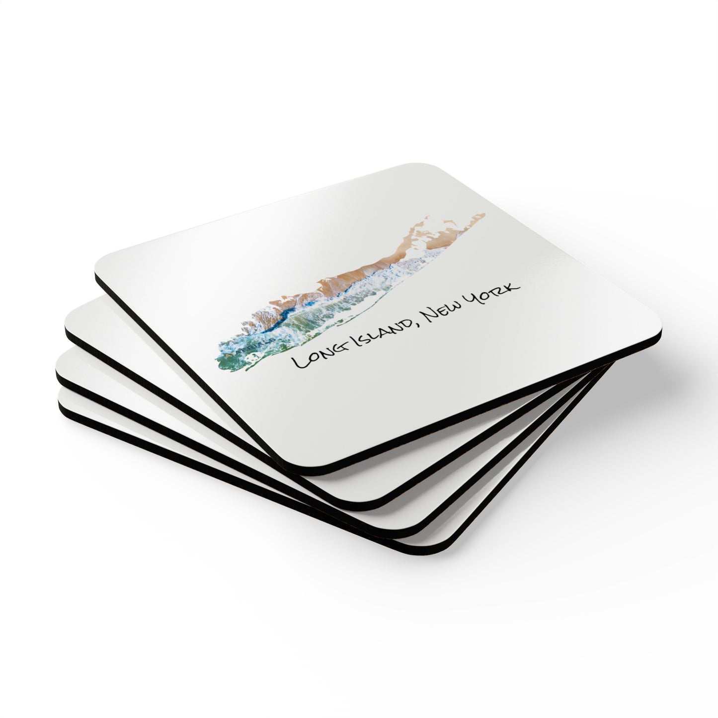 Corkwood Coaster Set White - Sand & Sea