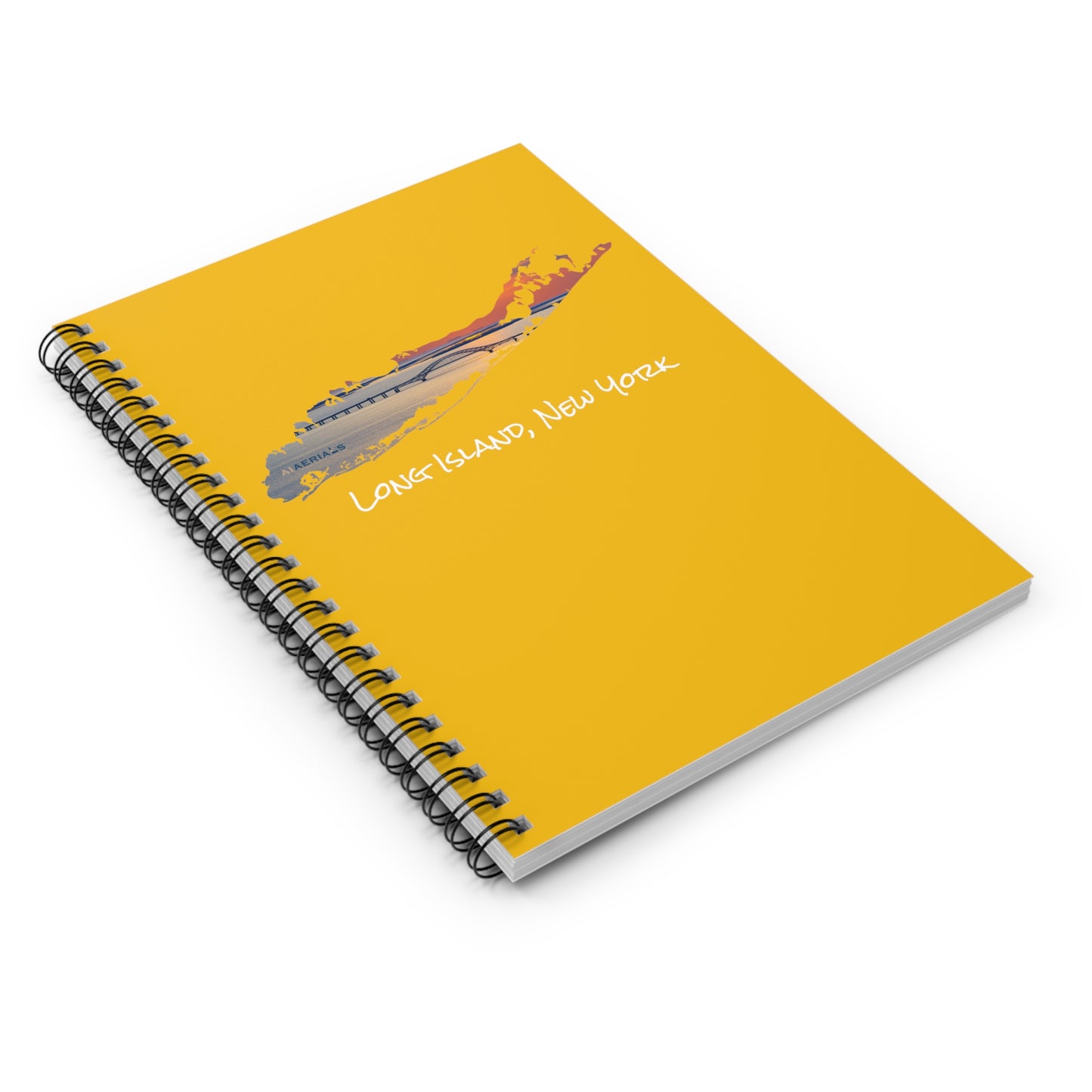 Spiral Notebook Yellow - Great South Bay Bridge