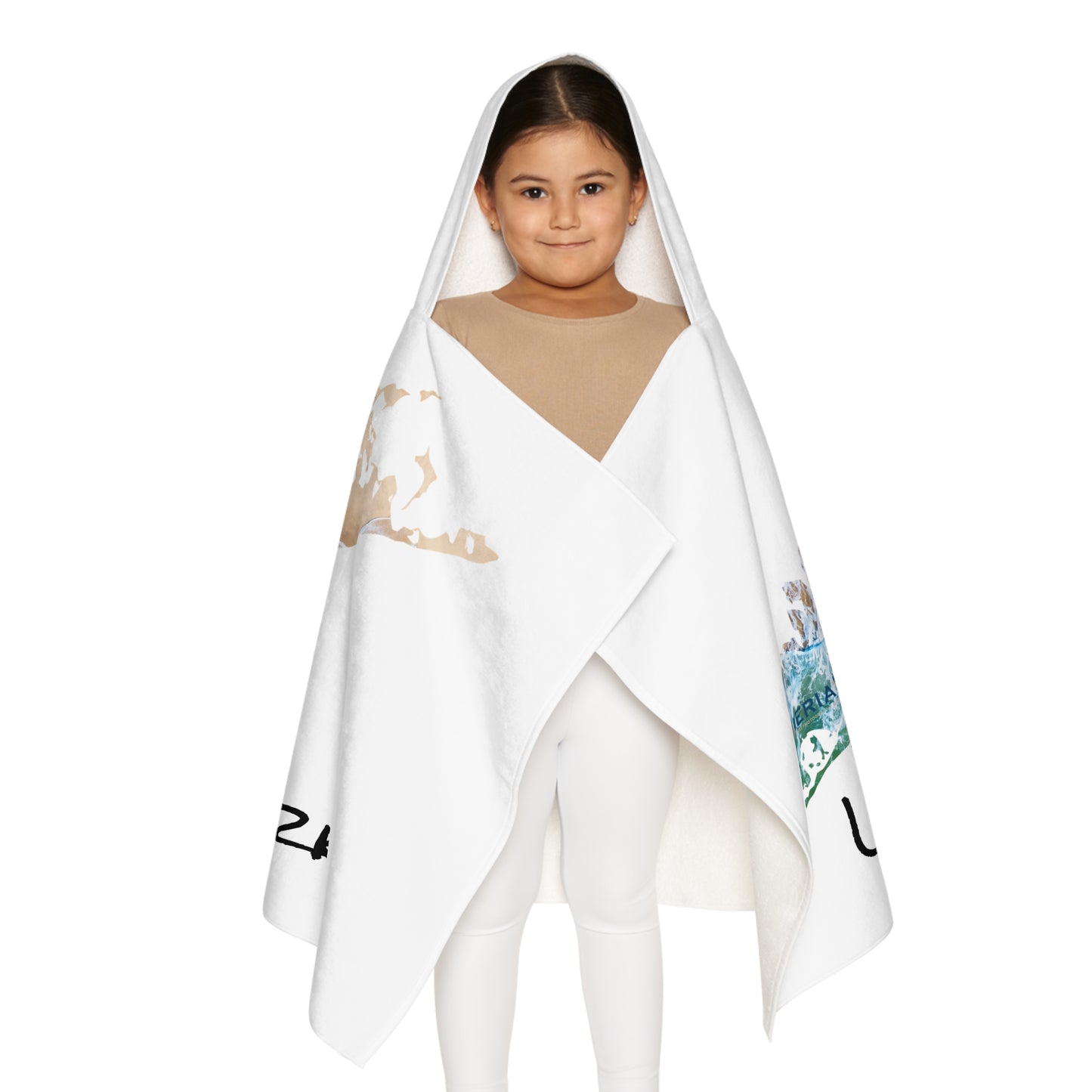 Youth Hooded Towel White - Sand & Sea