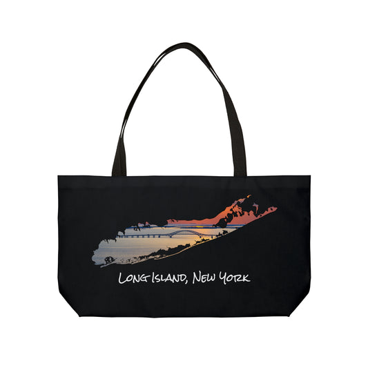 Weekender Tote Bag Black - Great South Bay Bridge