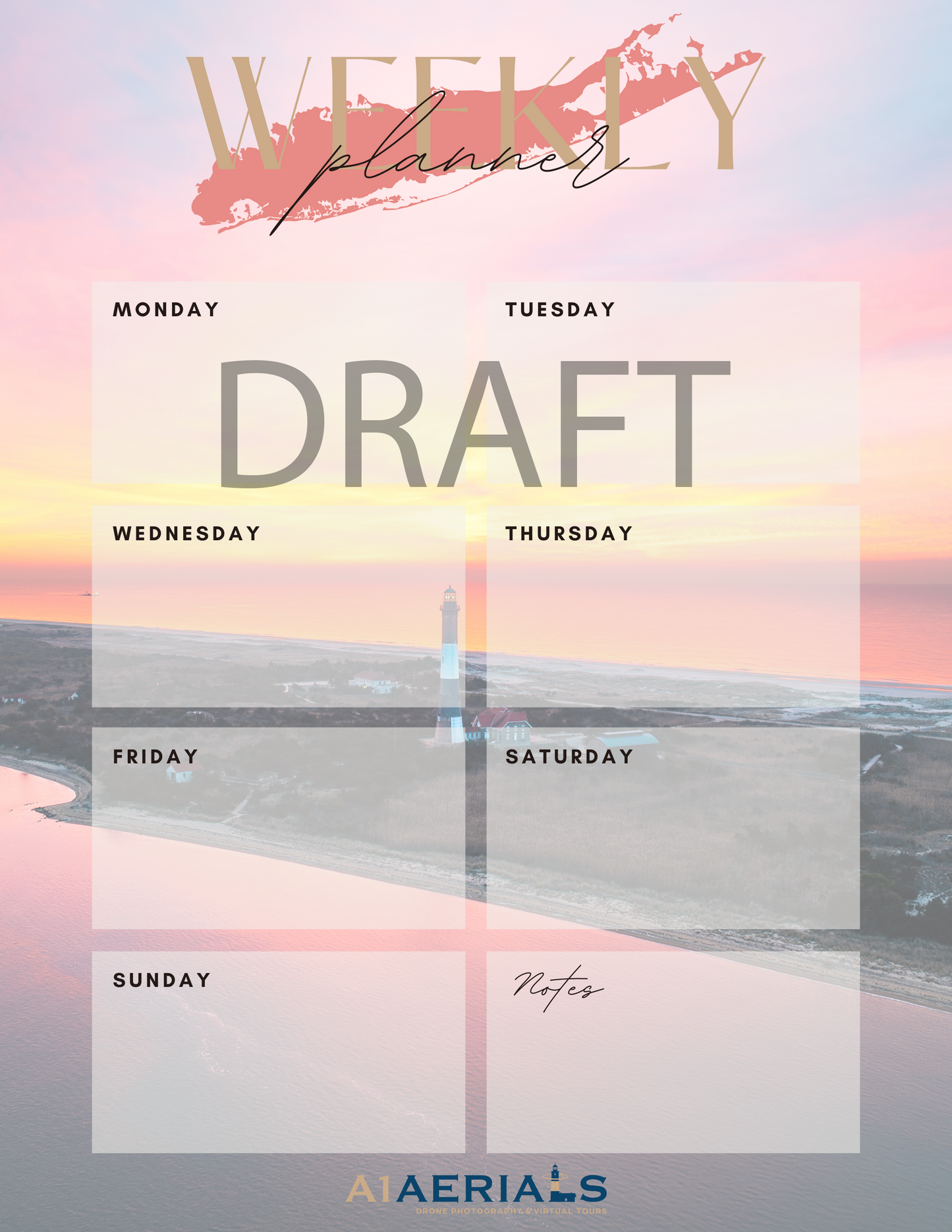 Minimalist Weekly Planner (Instant Download)- Fire Island Lighthouse