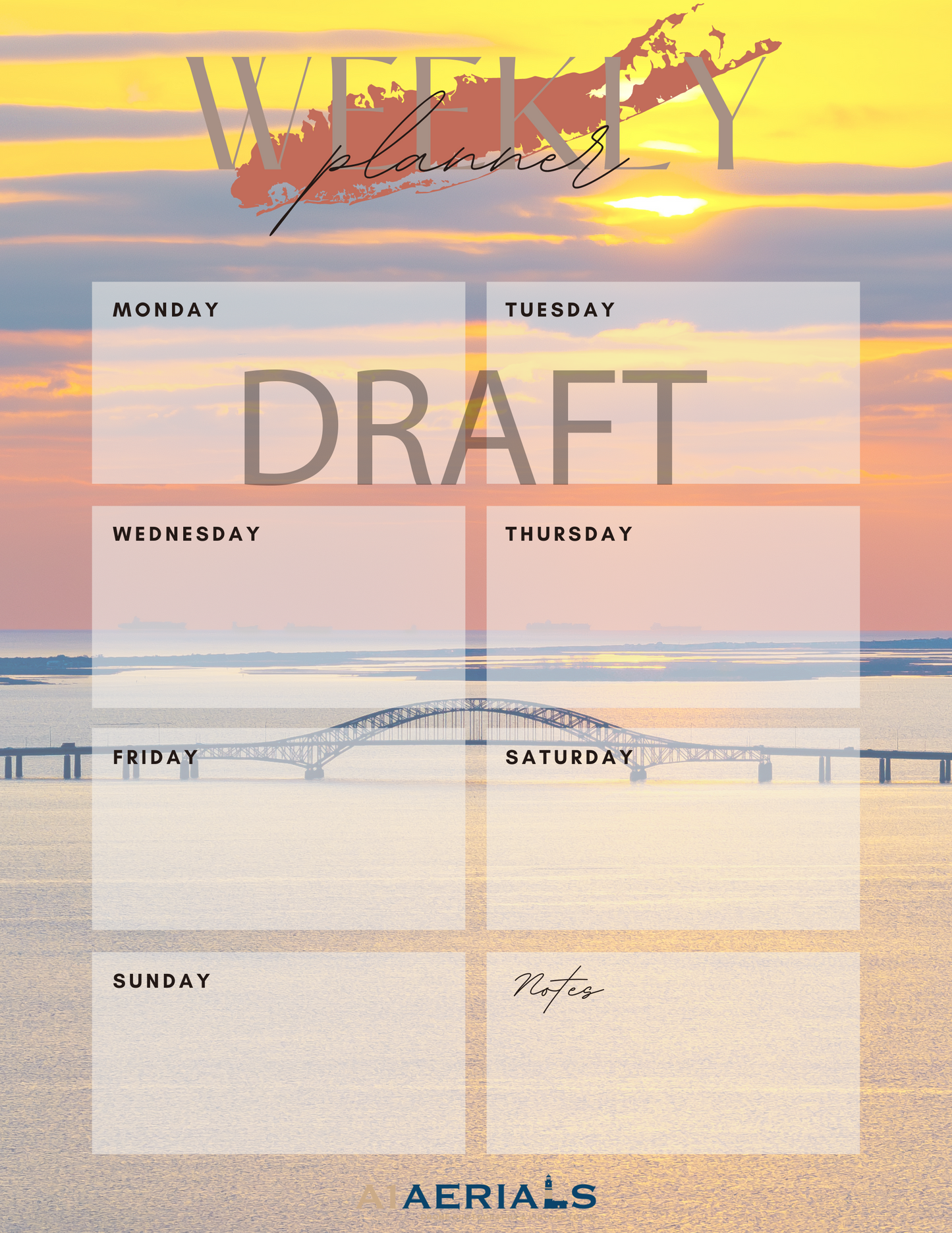 Minimalist Weekly Planner (Instant Download)- Great South Bay Bridge