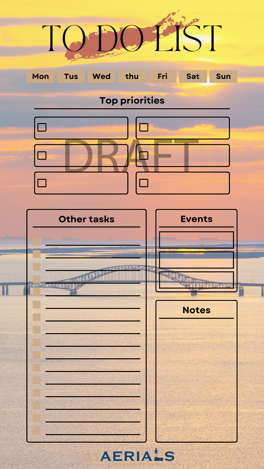Priority To-Do List (Instant Download) - Great South Bay Bridge