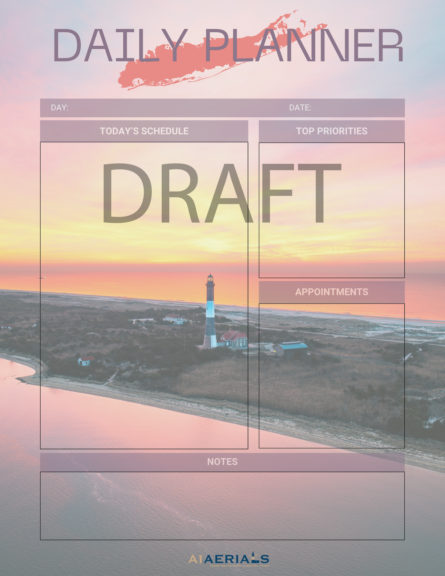 Daily Planner (Instant Download)- Fire Island Lighthouse